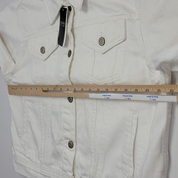 Polo Ralph Lauren Woman’s White Denim Trucker Jacket Size XL New - Picture 7 of 9
